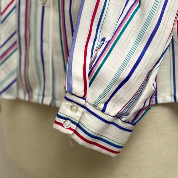 SOLD Vintage Ruffle Neck Collared Blouse - Picture 7 of 11